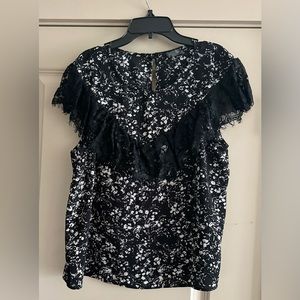 Black floral laced top